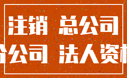注销 总公司_分公司 法人资格