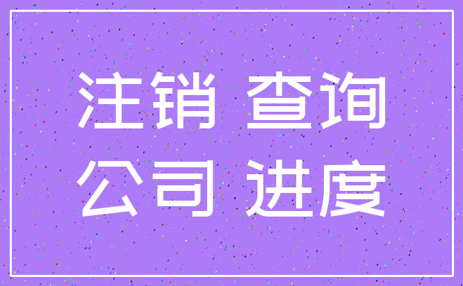 注销 查询_公司 进度
