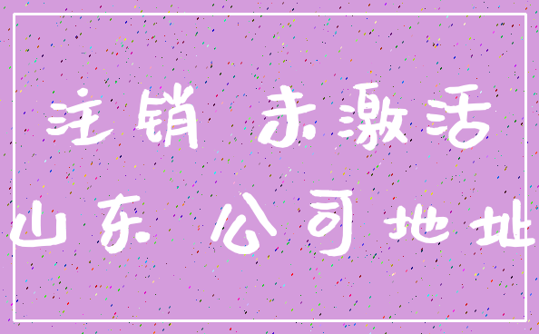注销 未激活_山东 公司地址