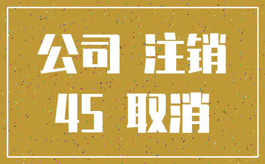 公司 注销_45 取消