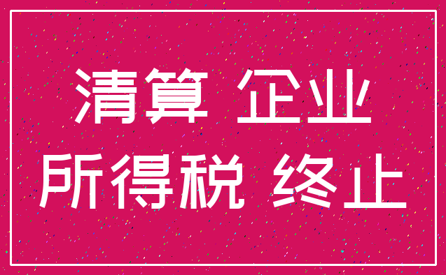 清算 企业_所得税 终止