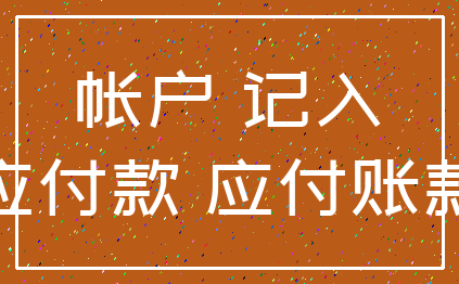 帐户 记入_应付款 应付账款
