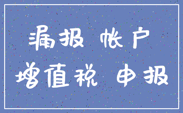 漏报 帐户_增值税 申报