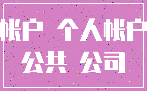 帐户 个人帐户_公共 公司