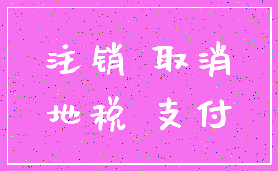 注销 取消_地税 支付