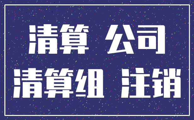 清算 公司_清算组 注销