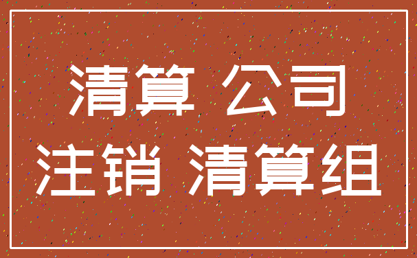 清算 公司_注销 清算组