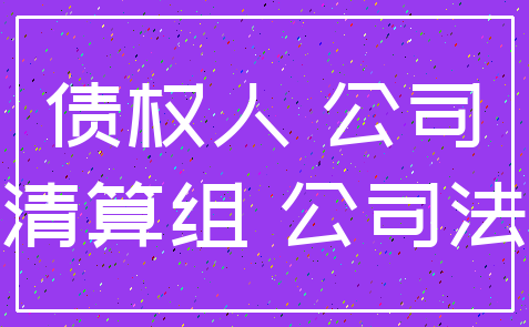 债权人 公司_清算组 公司法