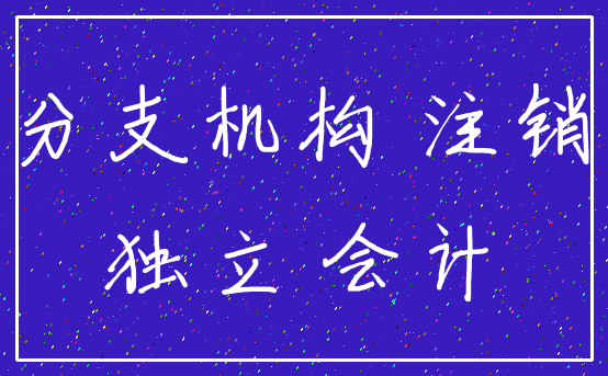 分支机构 注销_独立 会计