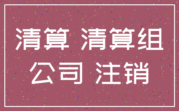 清算 清算组_公司 注销