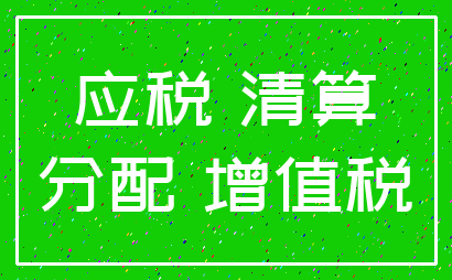 应税 清算_分配 增值税