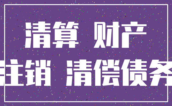 清算 财产_注销 清偿债务