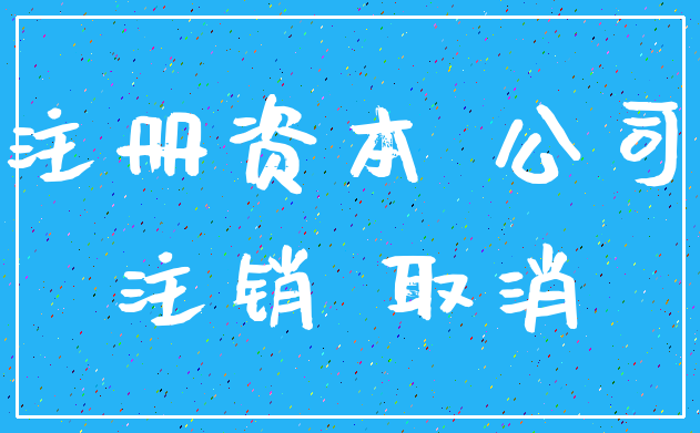 注册资本 公司_注销 取消