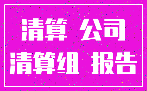 清算 公司_清算组 报告