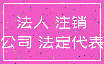 法人 注销_公司 法定代表