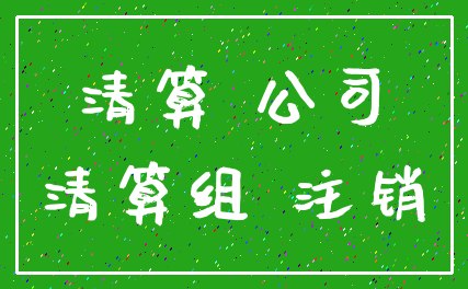 清算 公司_清算组 注销