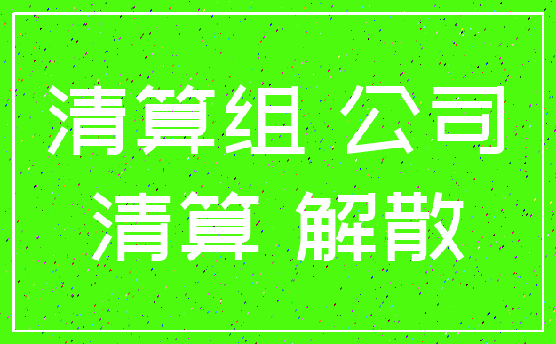 清算组 公司_清算 解散