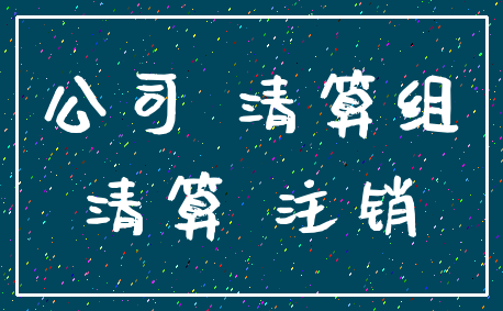 公司 清算组_清算 注销