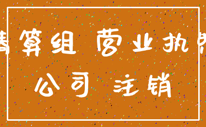 清算组 营业执照_公司 注销