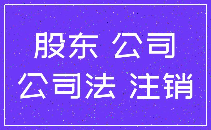 股东 公司_公司法 注销