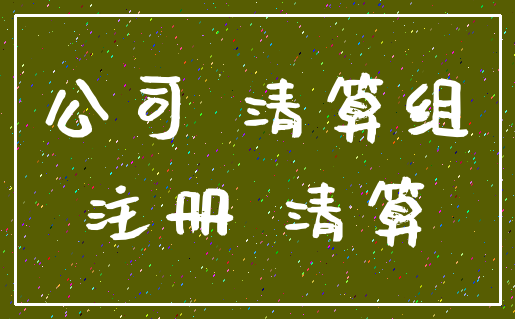 公司 清算组_注册 清算
