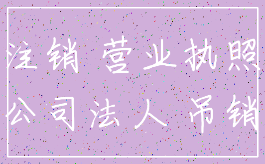 注销 营业执照_公司法人 吊销