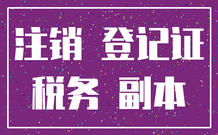 注销 登记证_税务 副本