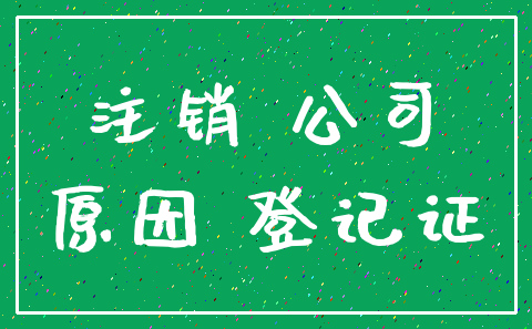 注销 公司_原因 登记证
