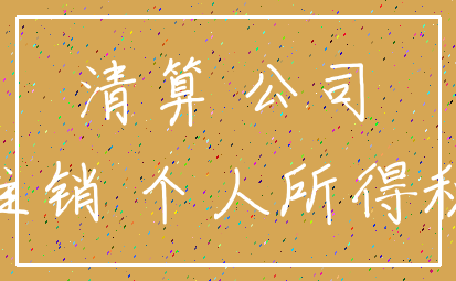 清算 公司_注销 个人所得税