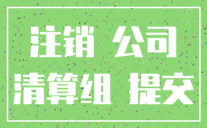 注销 公司_清算组 提交