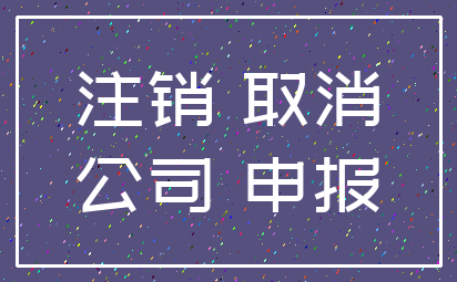 注销 取消_公司 申报
