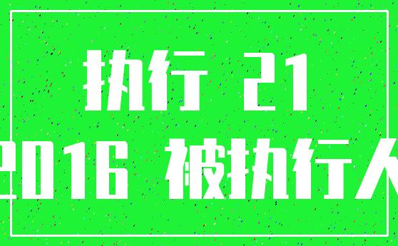 执行 21_2016 被执行人