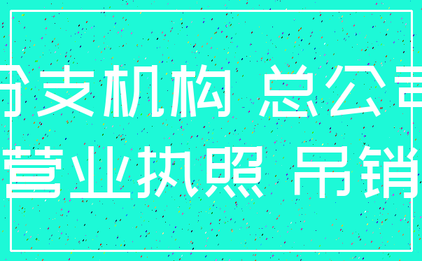 分支机构 总公司_营业执照 吊销