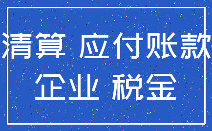清算 应付账款_企业 税金
