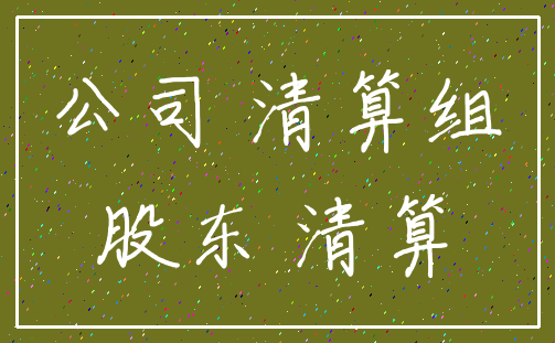 公司 清算组_股东 清算