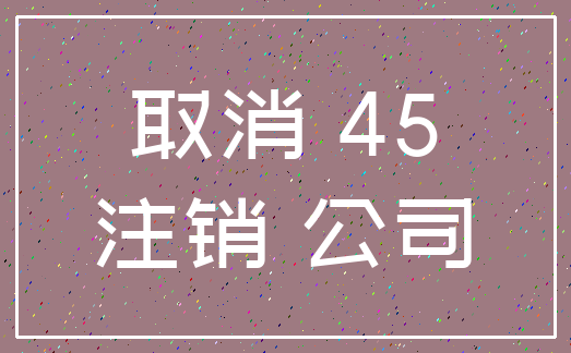 取消 45_注销 公司