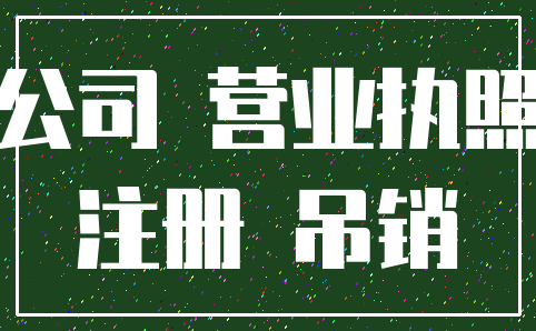 公司 营业执照_注册 吊销