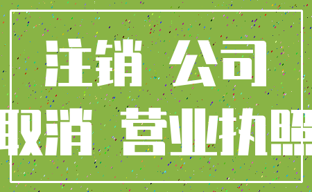 注销 公司_取消 营业执照