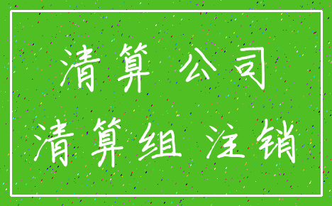 清算 公司_清算组 注销