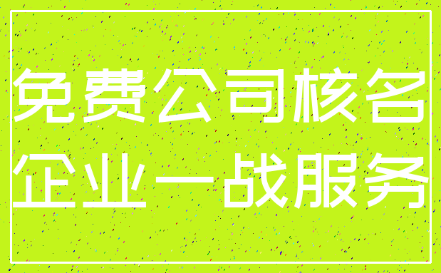 免费公司核名_企业一战服务