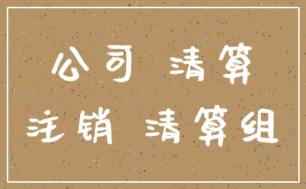 公司 清算_注销 清算组