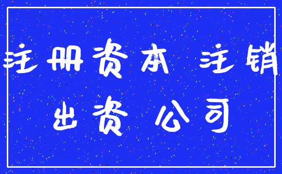 注册资本 注销_出资 公司