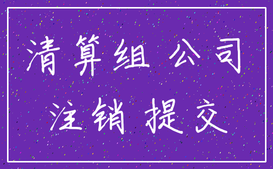 清算组 公司_注销 提交