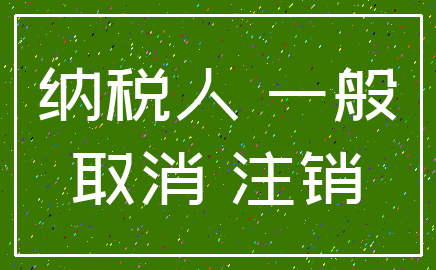 纳税人 一般_取消 注销