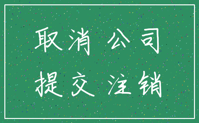 取消 公司_提交 注销