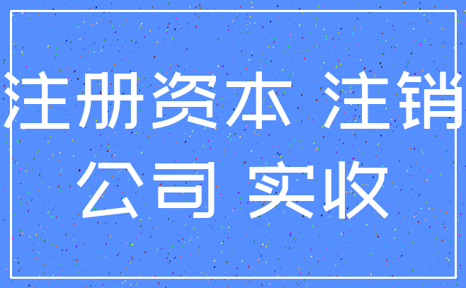 注册资本 注销_公司 实收