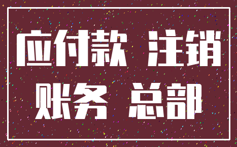 应付款 注销_账务 总部
