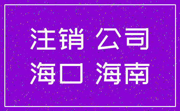 注销 公司_海口 海南