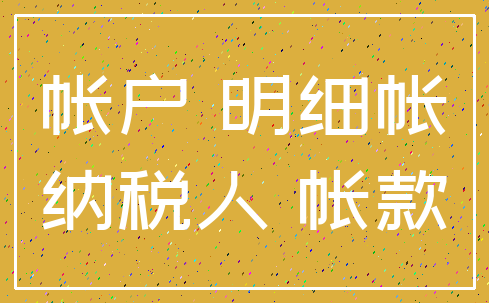 帐户 明细帐_纳税人 帐款