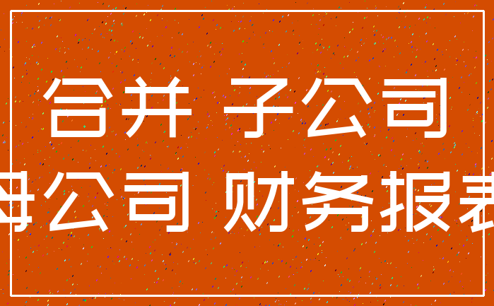 合并 子公司_母公司 财务报表